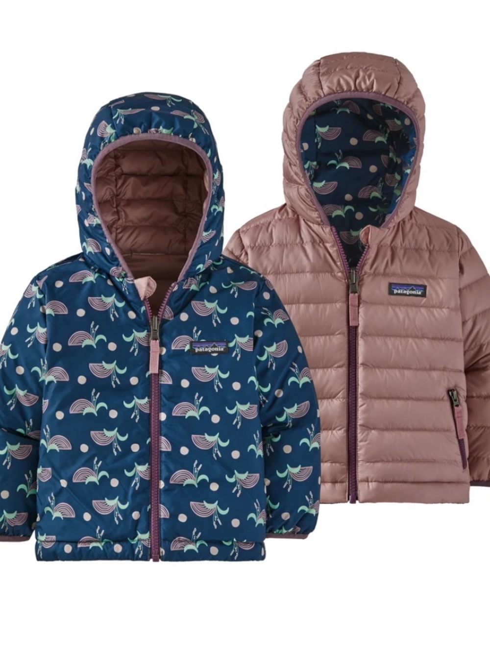 Patagonia Baby Reversible Down Sweater Jacket Hoody Good Soil Artifact Pink 2T